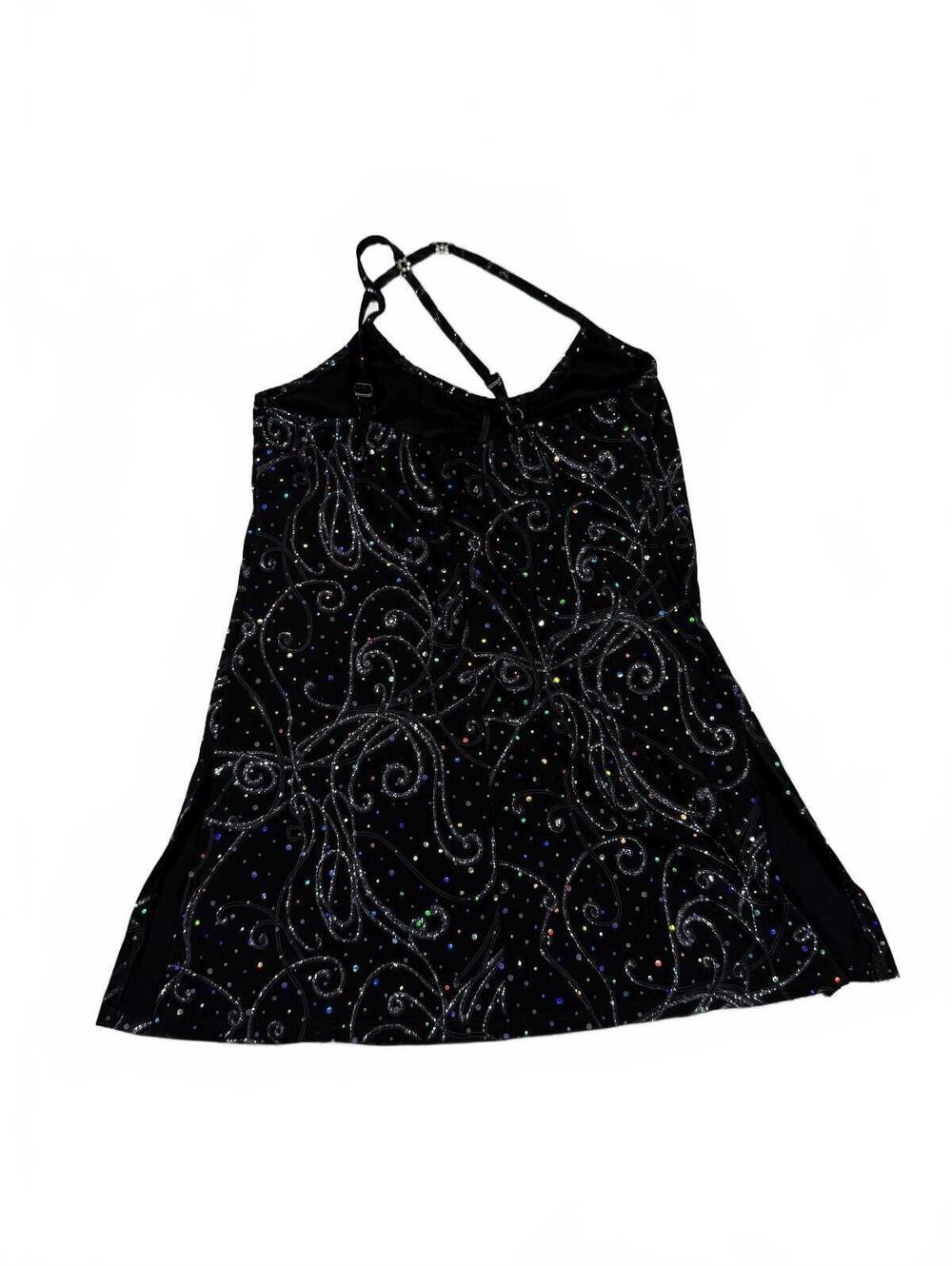Y2K Micro Mini Black Embellished Dress Size S - Picture 2 of 7